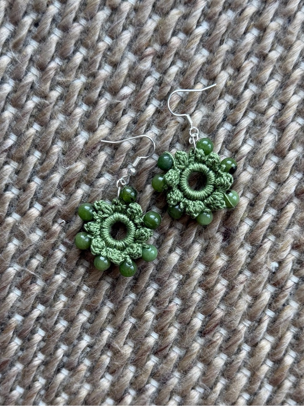 Sage green handmade light weight earrings